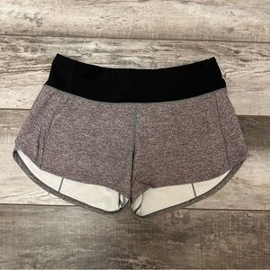 lululemon athletica Heathered Gray Performance Shorts with Black Waistband